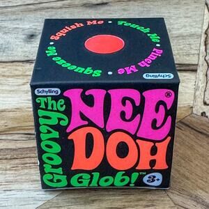 NIB - Schylling NeeDoh Groovy Glob Squeezable Stress Ball Fidget Toy - Orange